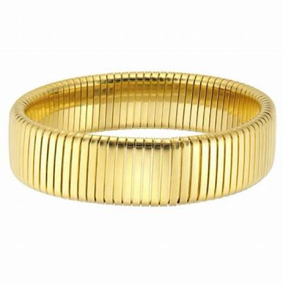 Bronzoro 19 mm omega stretch gold tone bracelet - Picture 1 of 4